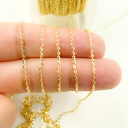 14K Solid Gold Flat Cable Link Chain